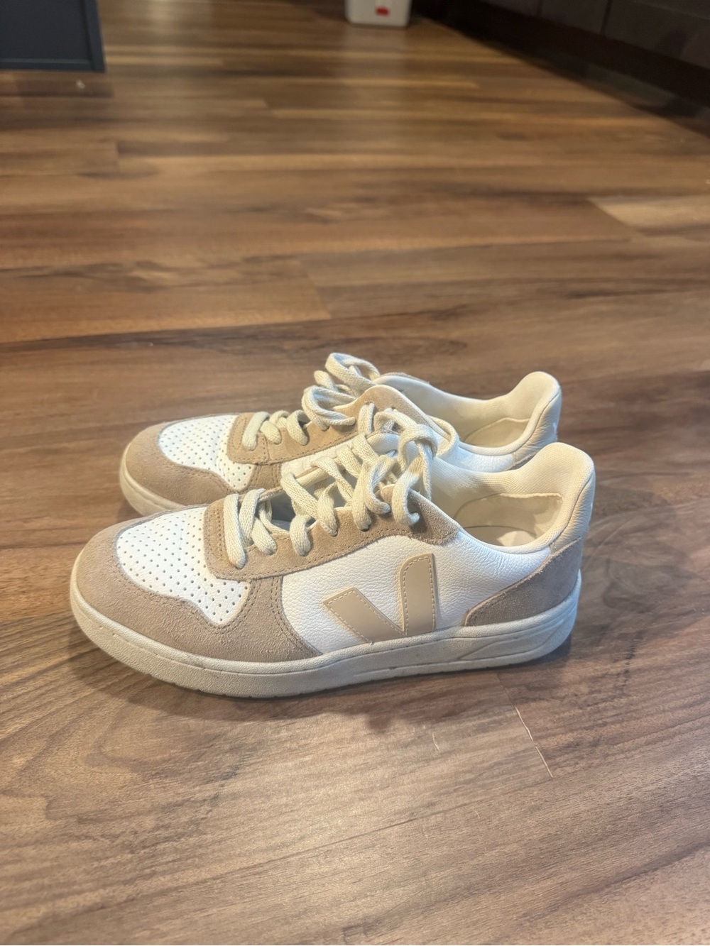 Veja Low-Top Sneakers in Cream and Beige